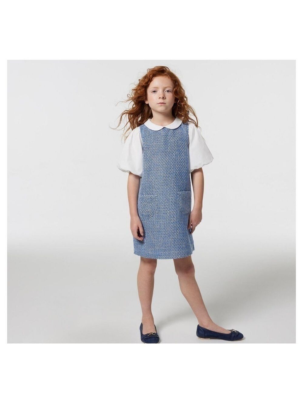 BOUCLE BUBBLE SLEEVE DRESS